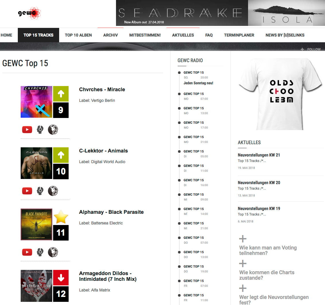 Alphamay „Black Parasite“ steigt in die GEWC Top 15 Charts ein