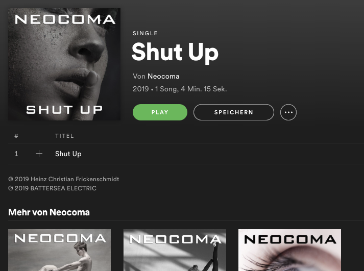 Neocoma: Shut Up – jetzt streamen oder downloaden!