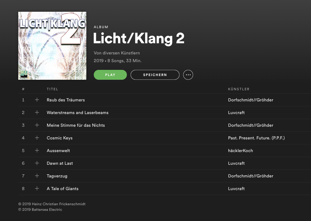 Licht|Klang 2 – der Sampler ist da